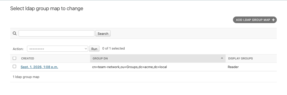 LDAP group maps in the Django admin