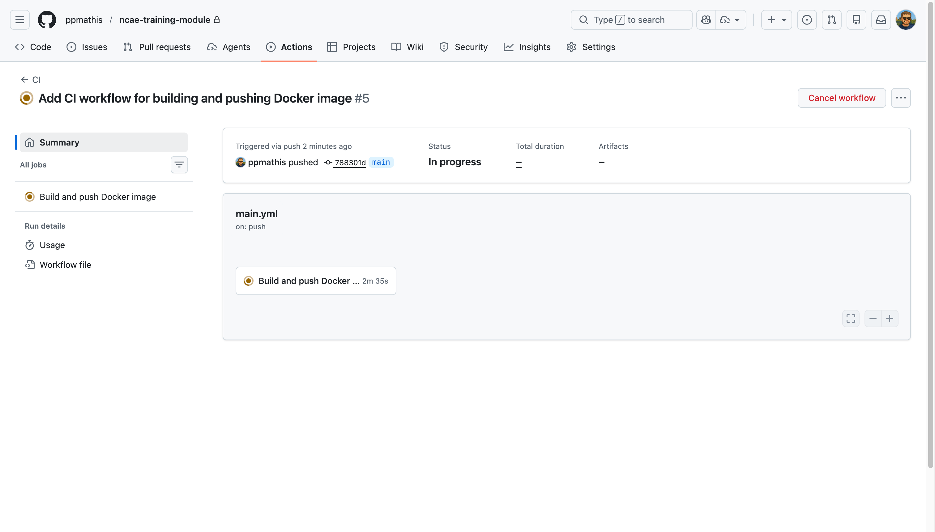 GitHub Actions Workflow Pending