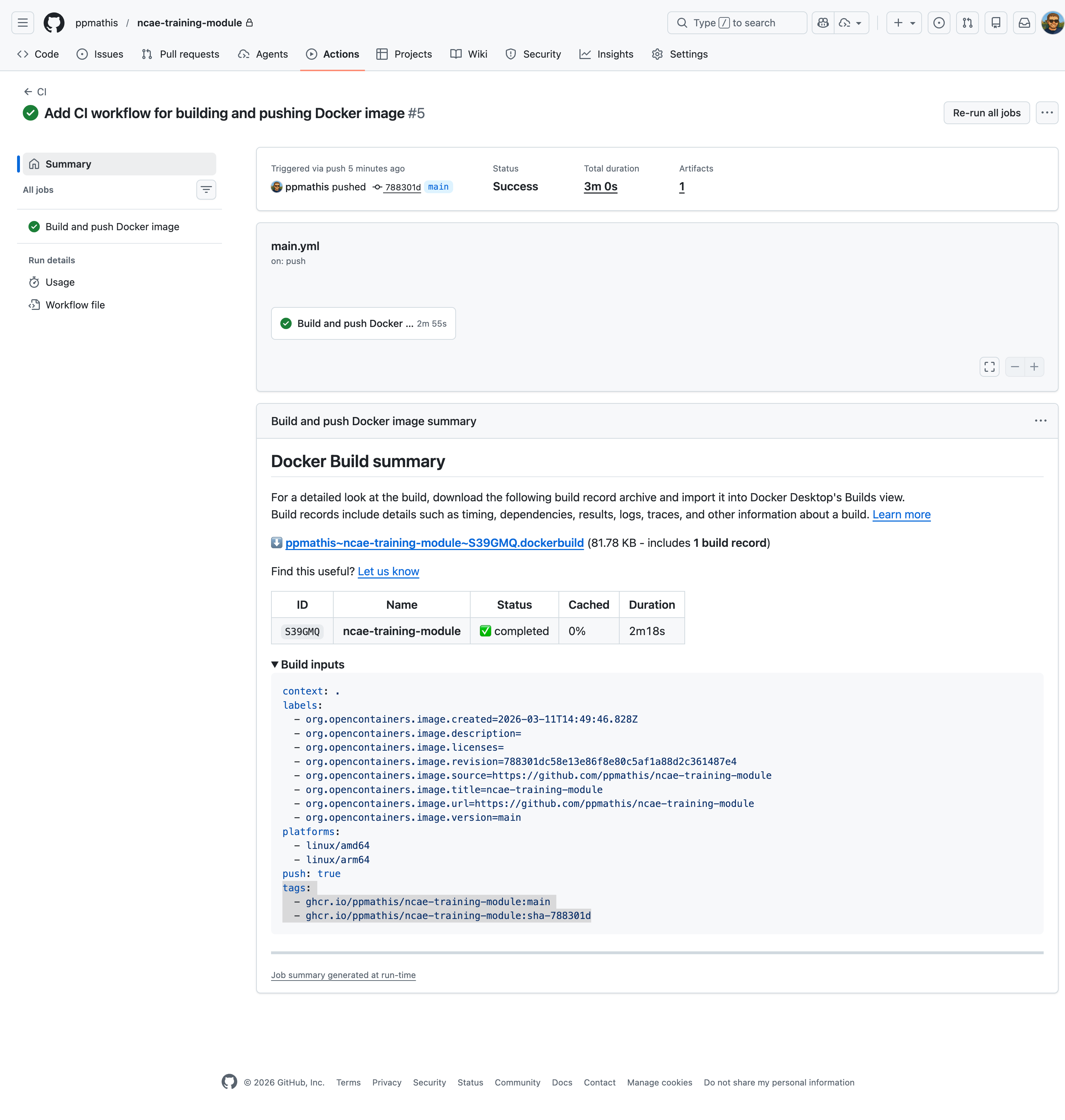 GitHub Actions Workflow Success
