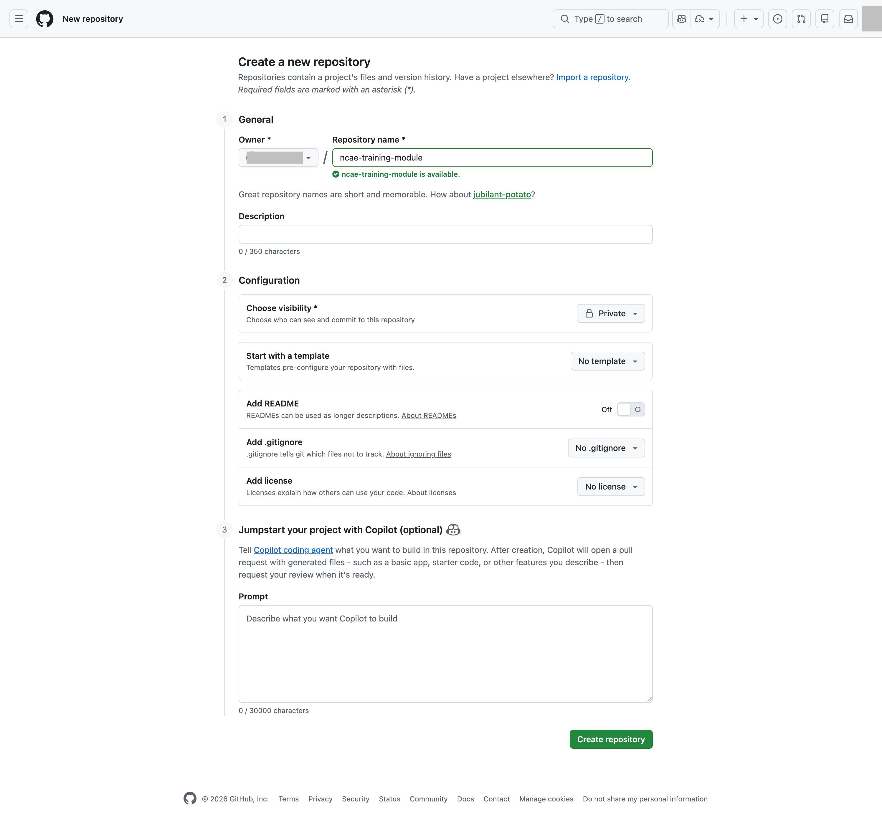 GitHub Repository Creation