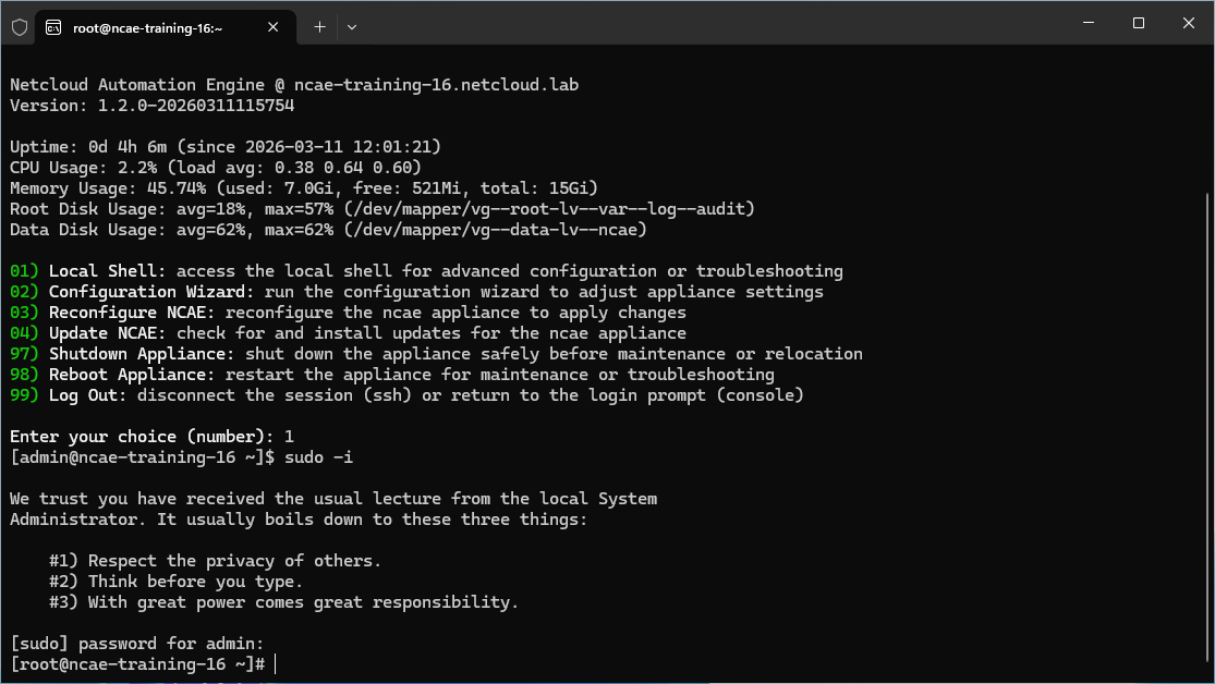NCAE VM Root Shell