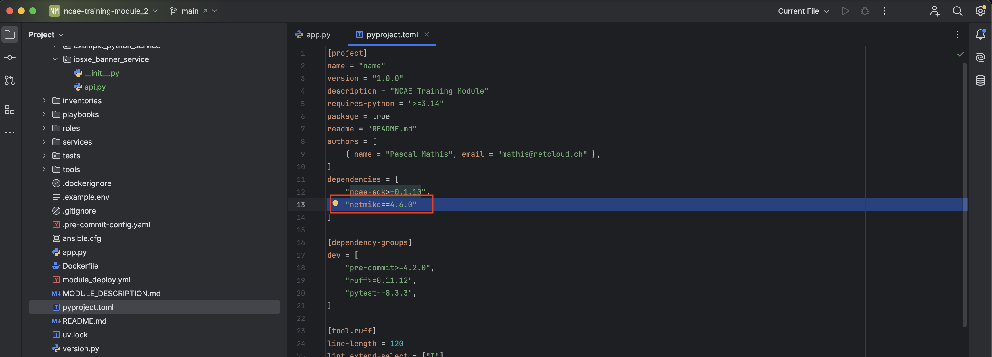 add-netmiko-to-project