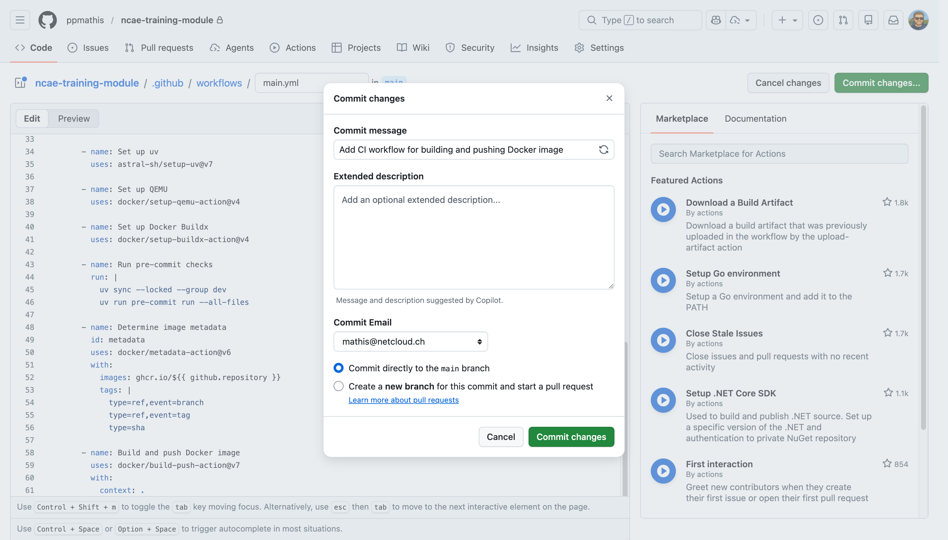 GitHub Commit New File