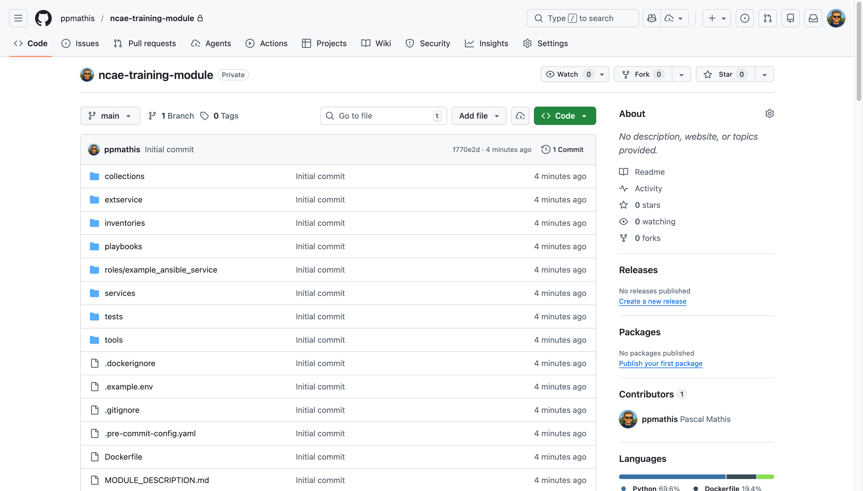 GitHub Repo with Module Template
